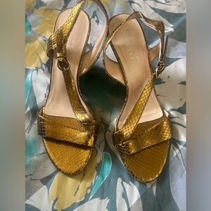 Franco Sarto Gold Strappy Women's Sandals